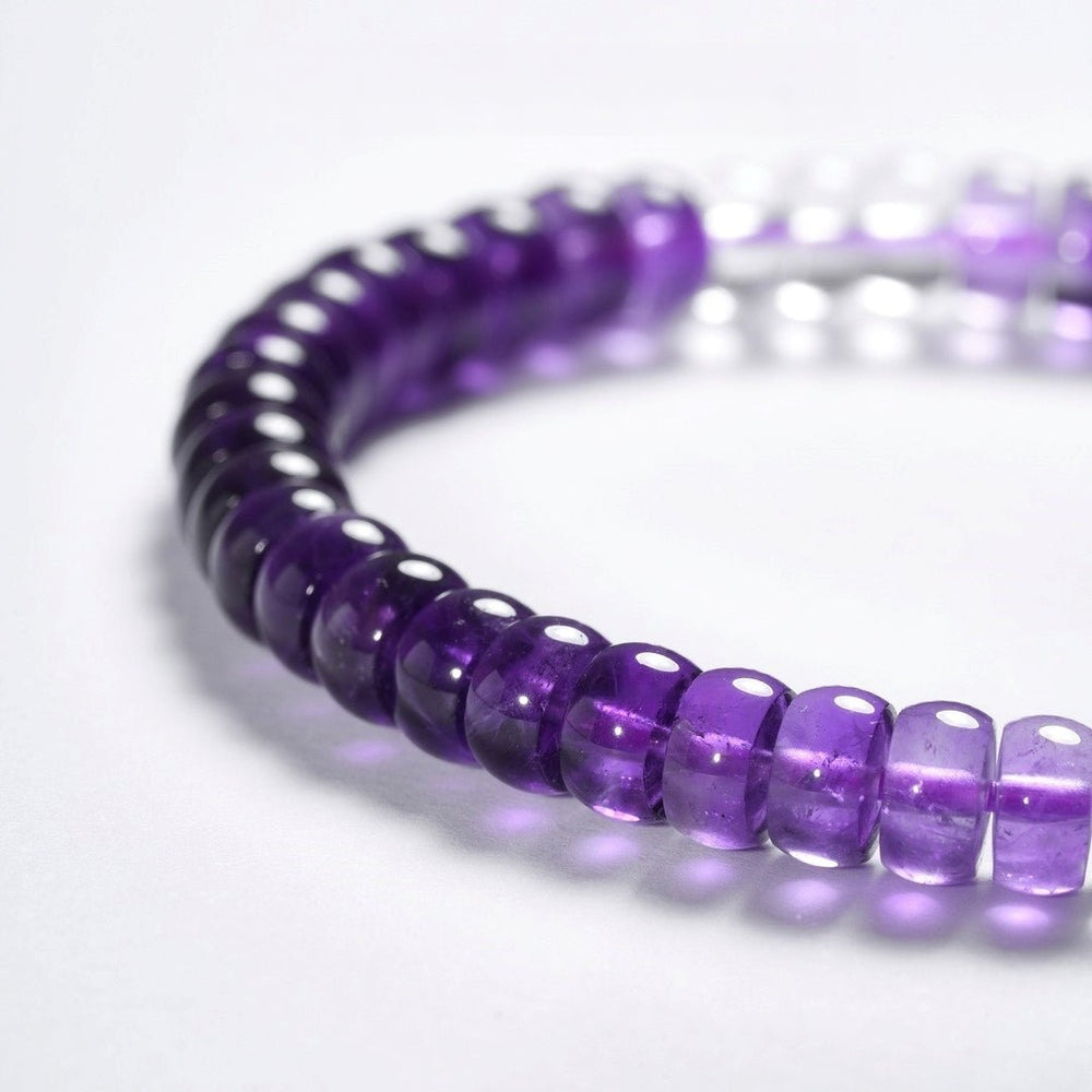 Tibetan Blessed Amethyst Gradient Bracelet for Healing & Clarity - view 2