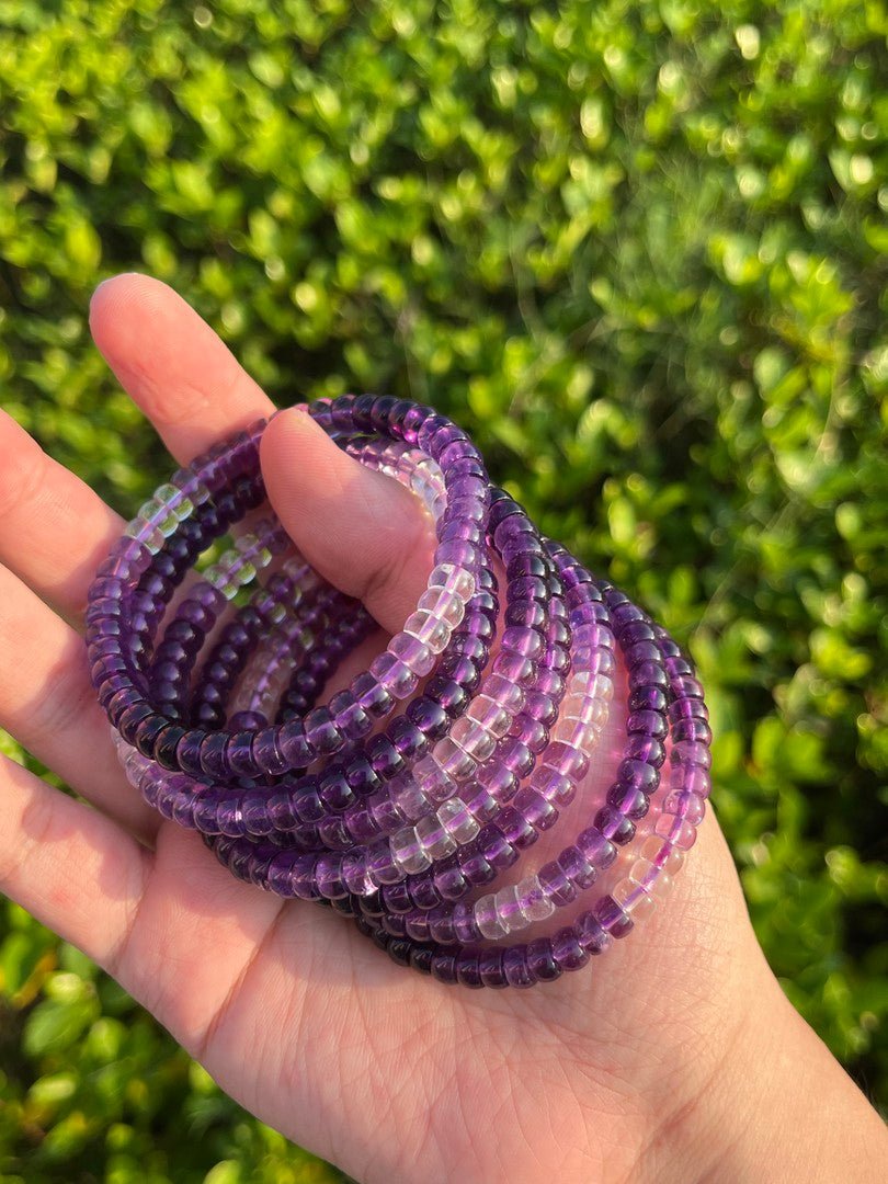 Tibetan Blessed Amethyst Gradient Bracelet for Healing & Clarity - view 5
