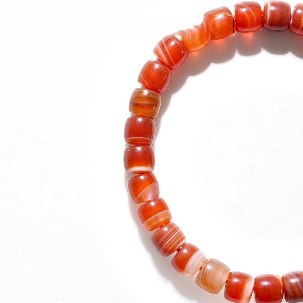 Tibetan Blessed Banded Agate Bracelet for Holistic Wellness - view 2