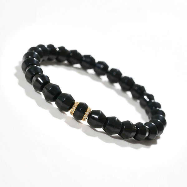 Tibetan Blessed Black Hetian Jade Bracelet for Manifesting Success