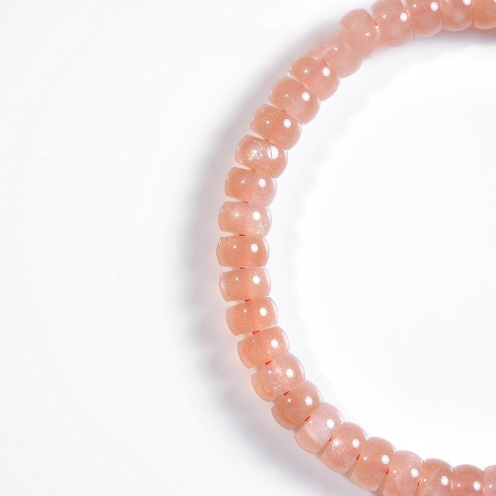 Tibetan Blessed Orange Moonstone Bracelet for Purposeful Living - view 2