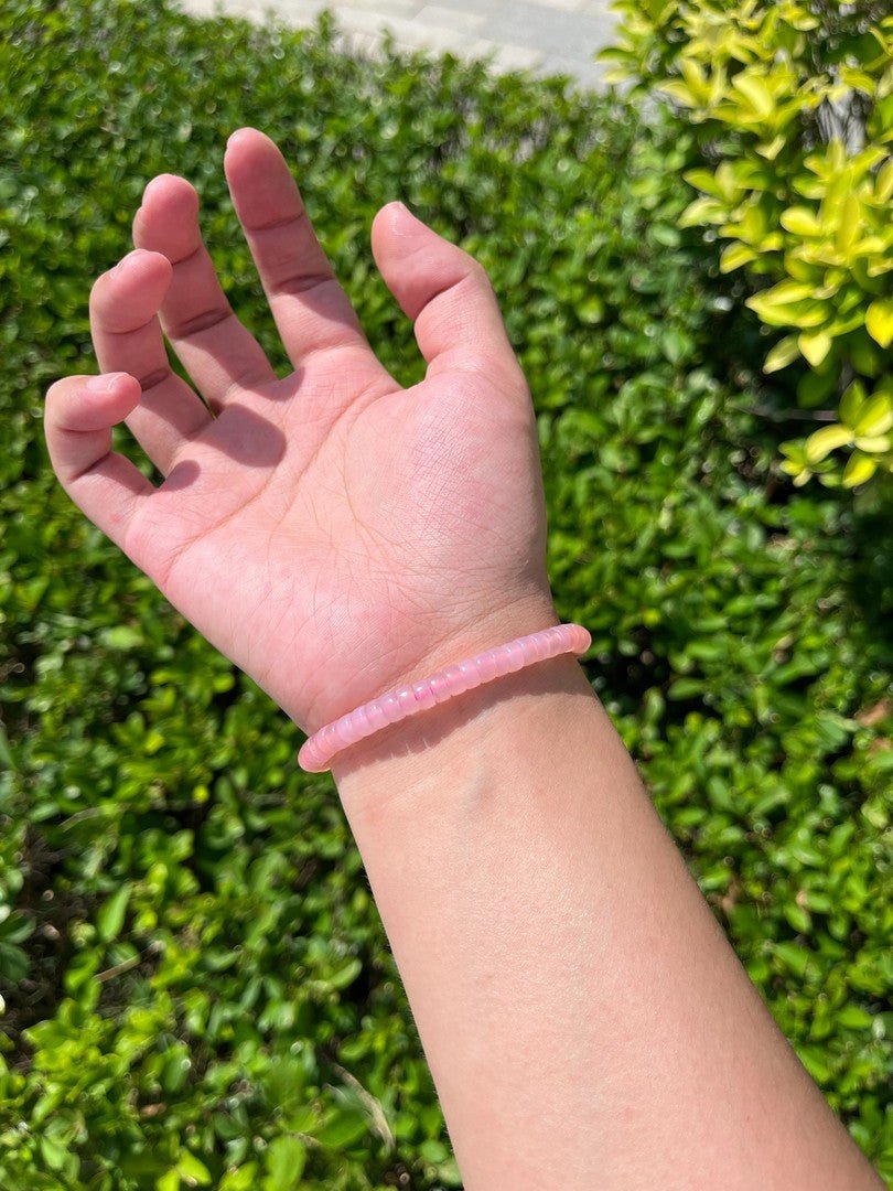 Tibetan Blessed Pink Agate Bracelet for Love & Connection - view 5