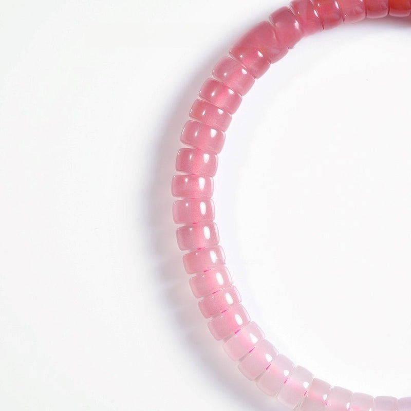 Tibetan Blessed Pink Agate Bracelet for Love & Connection - Buddhabelief