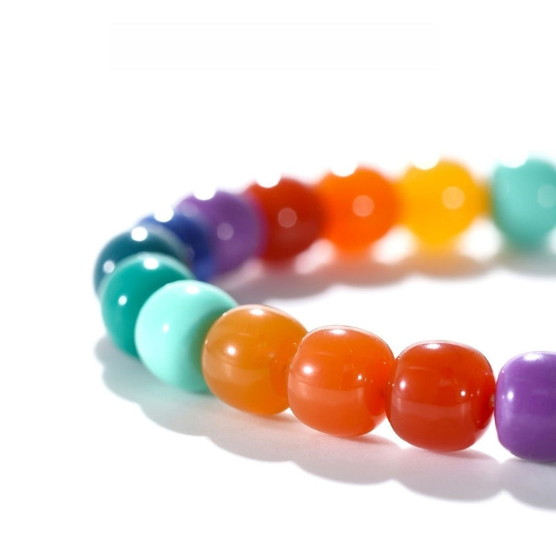 Tibetan Blessed Rainbow Gemstone Bracelet for Vitality Boost - Buddhabelief