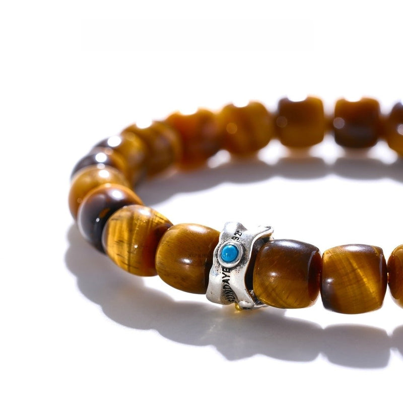 Tibetan Blessed Tiger’s Eye Bracelet for Safety and Grounding - Buddhabelief