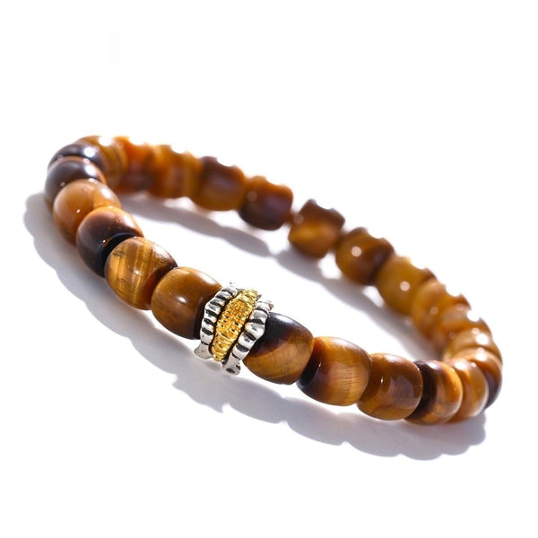 Tibetan Blessed Tiger’s Eye Bracelet for Safety and Grounding