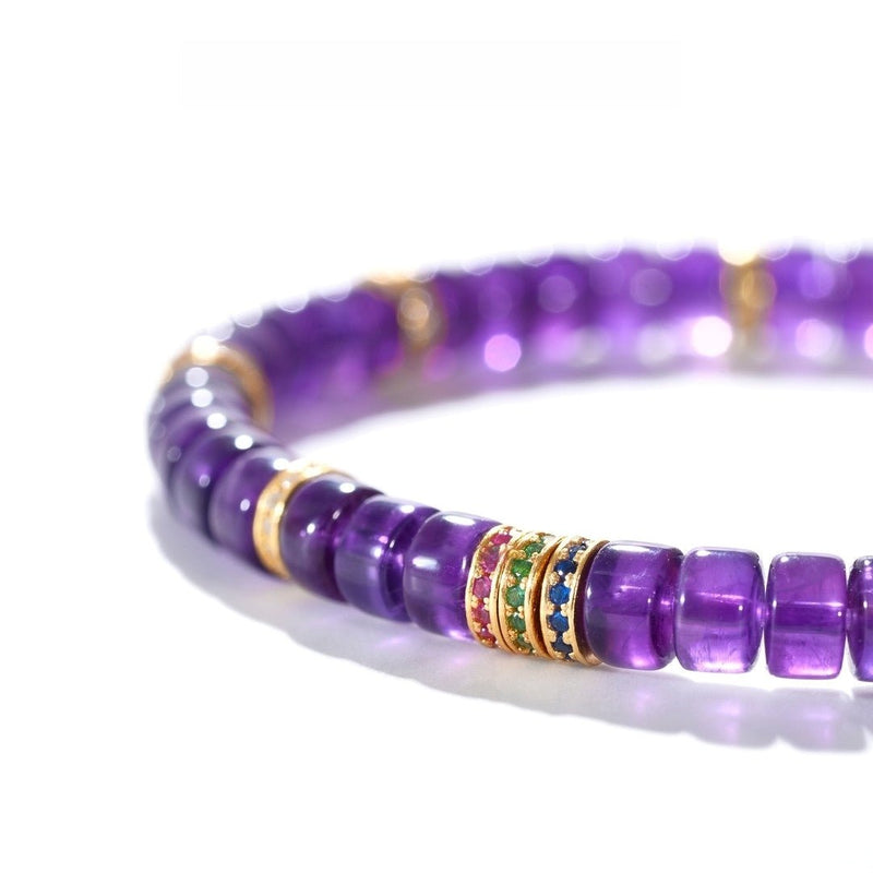 Tibetan Blessed Uruguayan Amethyst Bracelet for Stress Relief - Buddhabelief
