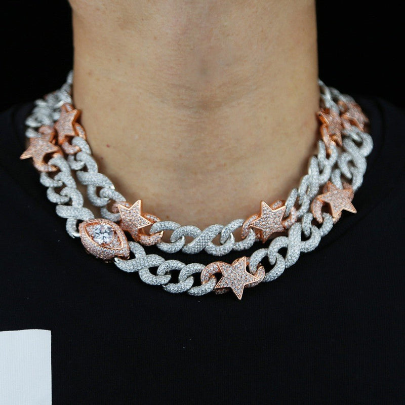 "Vision 2026" Pentagram Eye Cuban Link Chain (Opium Aesthetic Streetwear) - Buddhabelief