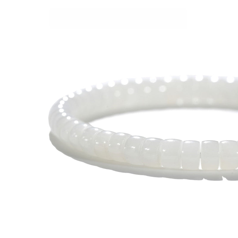 White Jade Bracelet — 6mm Natural Hetian Jade for Pure Energy Flow - Buddhabelief