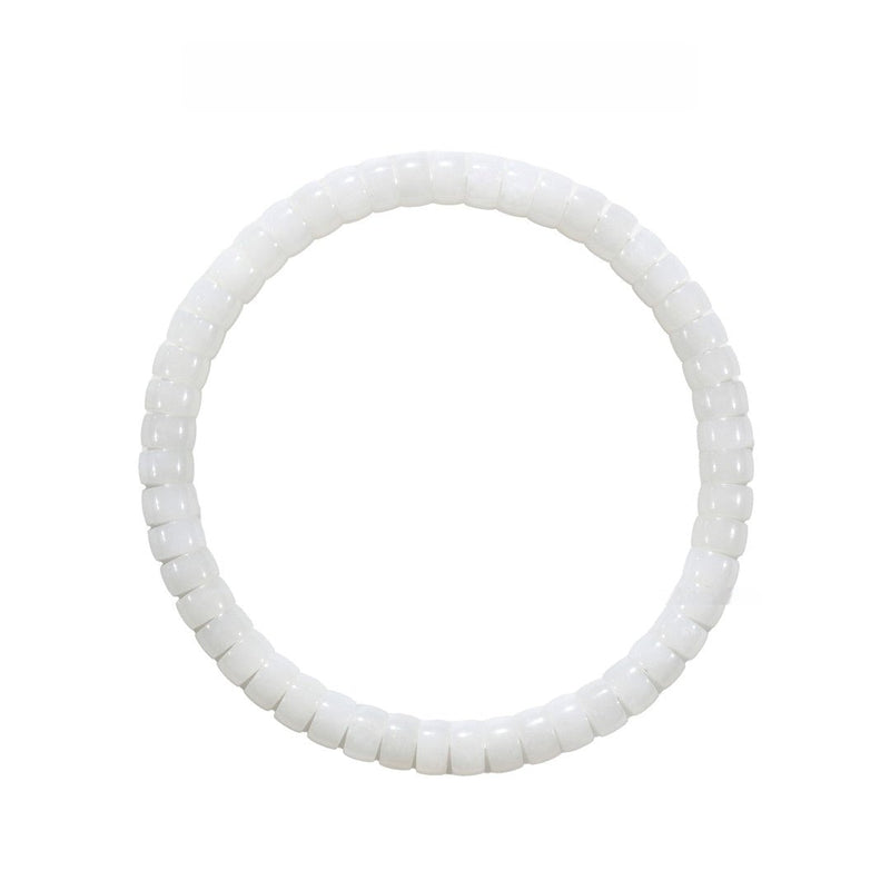 White Jade Bracelet — 6mm Natural Hetian Jade for Pure Energy Flow - Buddhabelief