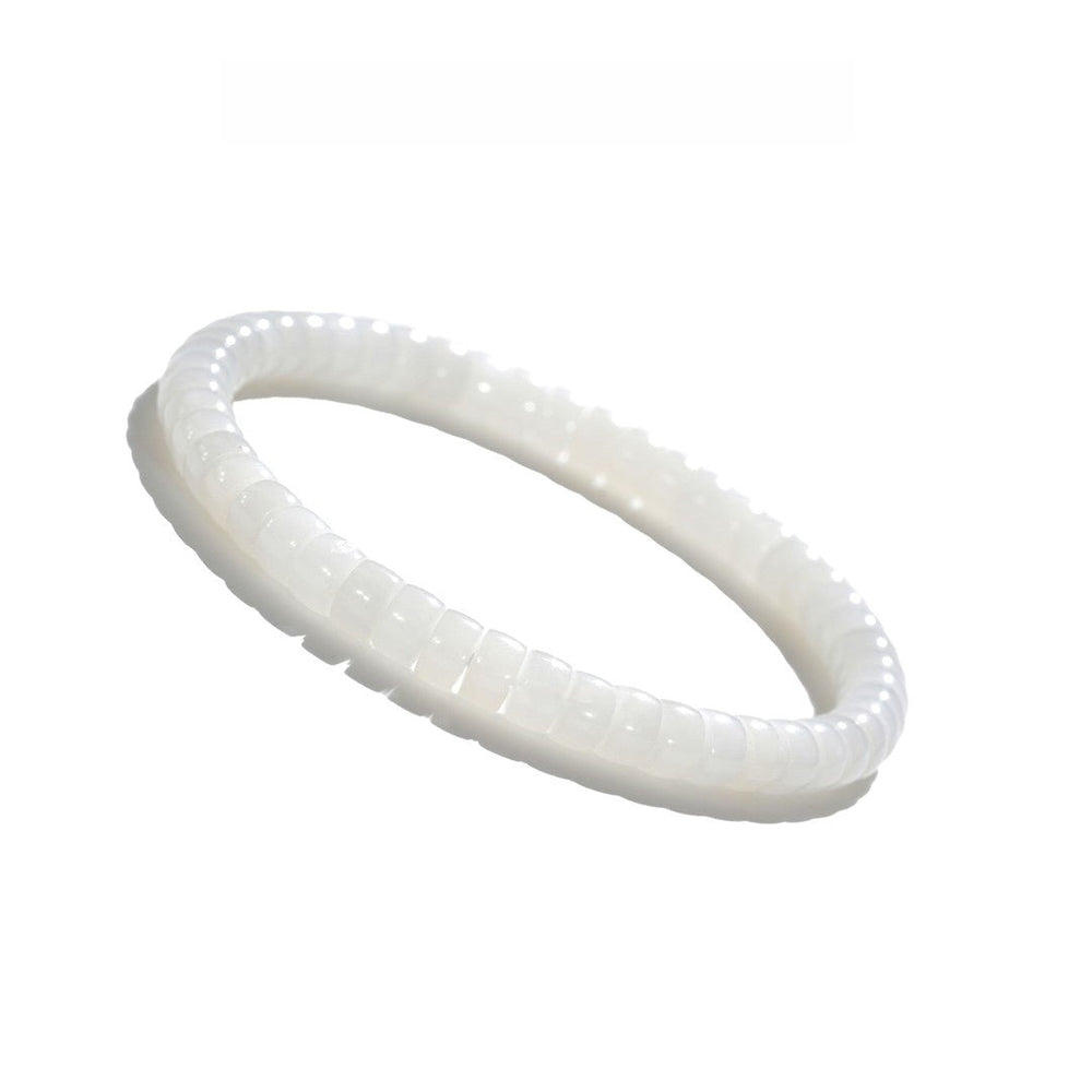White Jade Bracelet — 6mm Natural Hetian Jade for Pure Energy Flow - view 1