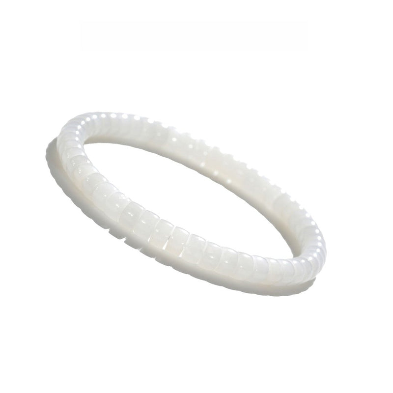 White Jade Bracelet — 6mm Natural Hetian Jade for Pure Energy Flow - Buddhabelief