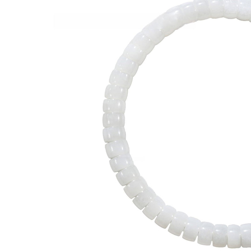 White Jade Bracelet — 6mm Natural Hetian Jade for Pure Energy Flow - Buddhabelief