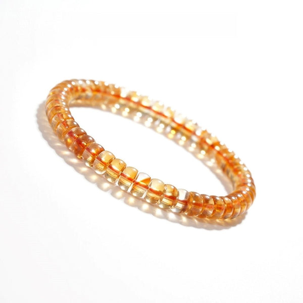 Yellow Citrine Bracelet — 6mm Natural Gemstone | Career Growth & Abundance