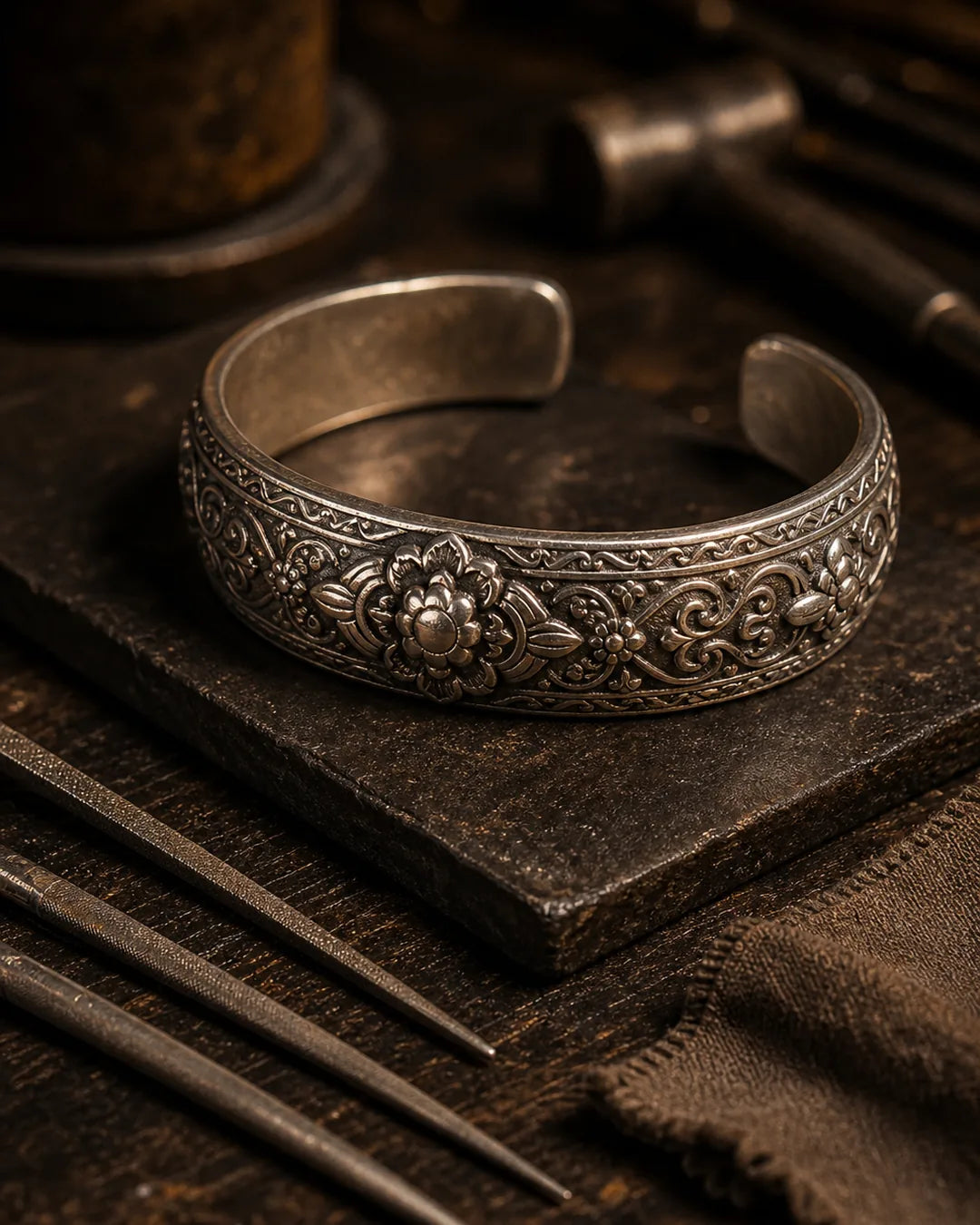 925 sterling silver bracelet hand-finished at the bench